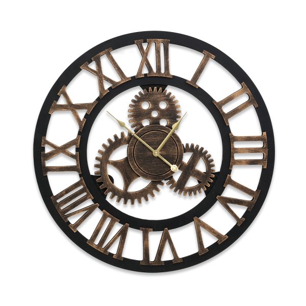 Wall Clock Modern Large 3D Vintage Luxury Clock Enduring Home Office Décor – 60 cm