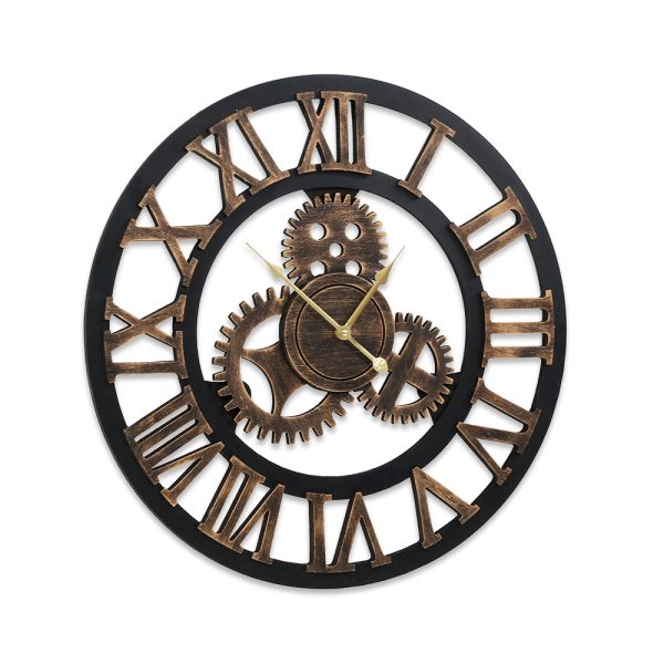 Wall Clock Modern Large 3D Vintage Luxury Clock Enduring Home Office Décor – 60 cm