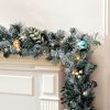 2.7m Christmas Garland with LED Lights Snowy Decoration Xmas Party