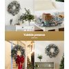 60cm Christmas Wreath with LED Lights Snowy Garland Xmas Decor