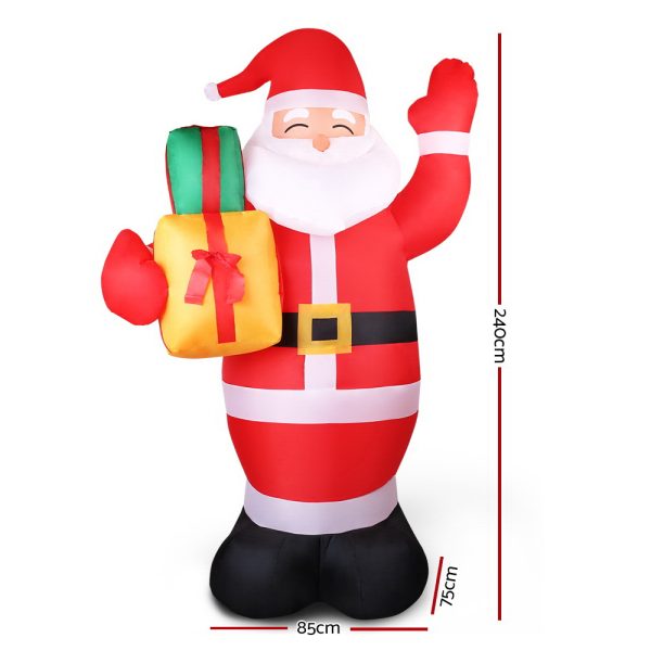 Jingle Jollys Christmas Inflatable Santa Decorations Outdoor Air-Power Light