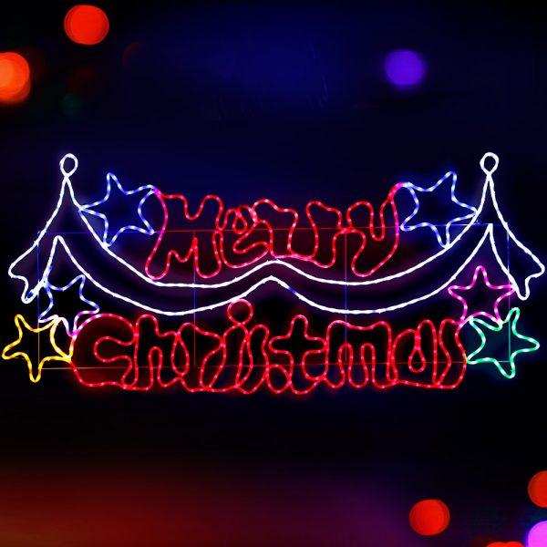 1.9M LED Merry Christmas lights Motif Light Outdoor Decorations